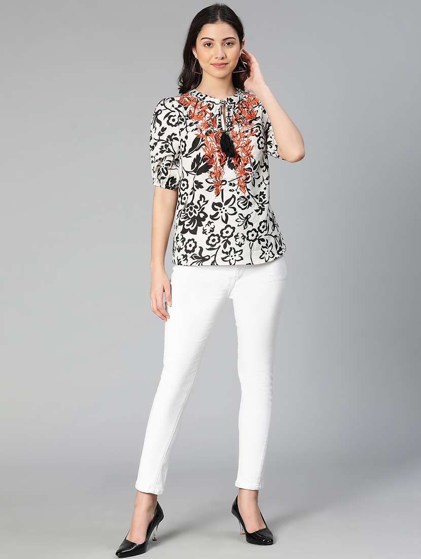 women's straight tie-up neck top - 18743171 -  Standard Image - 4