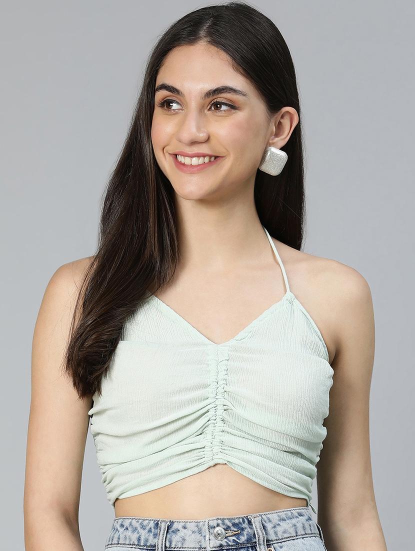 women's crop v neck top - 18743172 - Zoom Image - 0