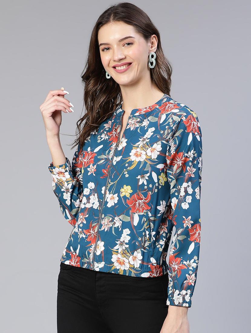 zip up printed casual jacket - 18743275 -  Standard Image - 1