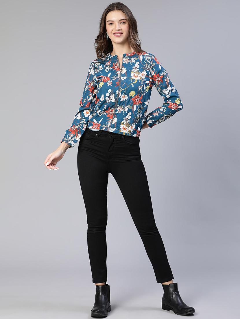 zip up printed casual jacket - 18743275 - Standard Image - 4