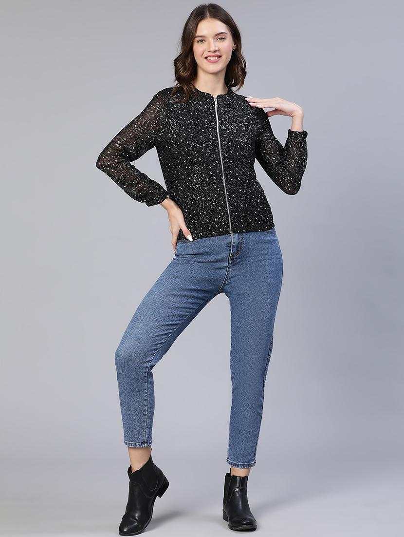 zip up printed casual jacket - 18743278 - Standard Image - 4