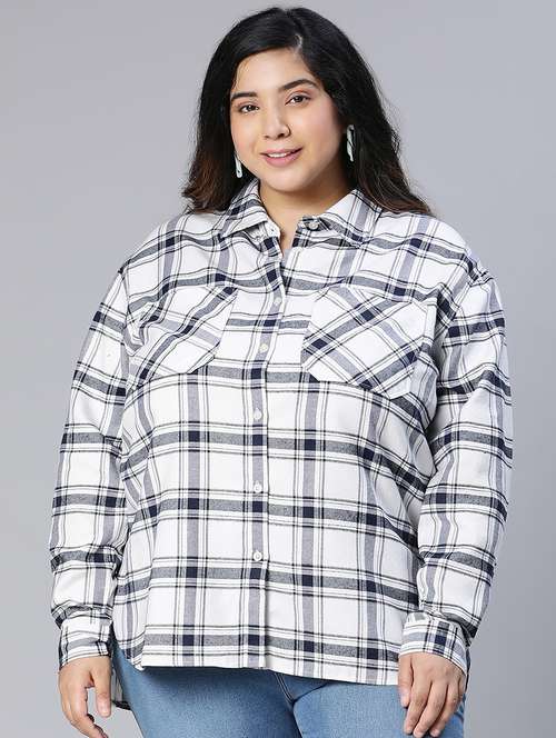 white cotton plus shirt - 18743287 - Standard Image - 0