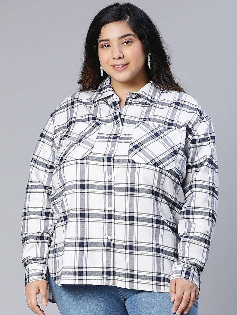 white cotton plus shirt - 18743287 - Zoom Image - 0