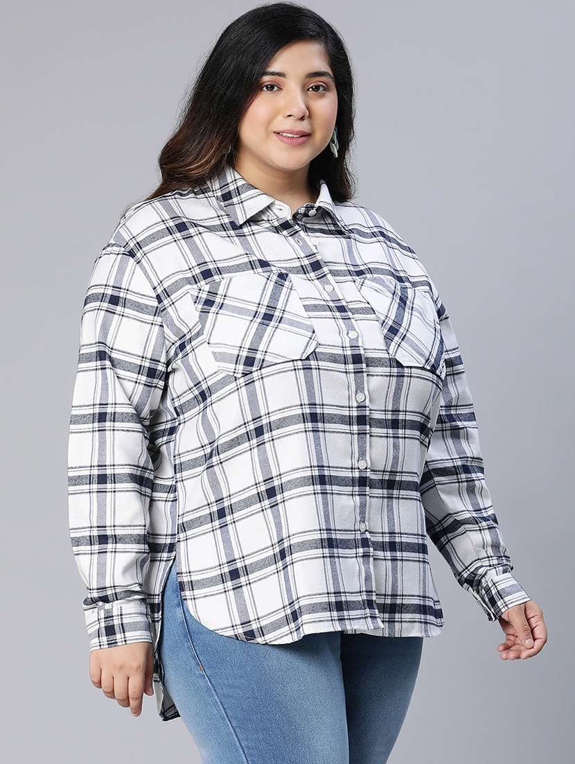 white cotton plus shirt - 18743287 -  Standard Image - 1