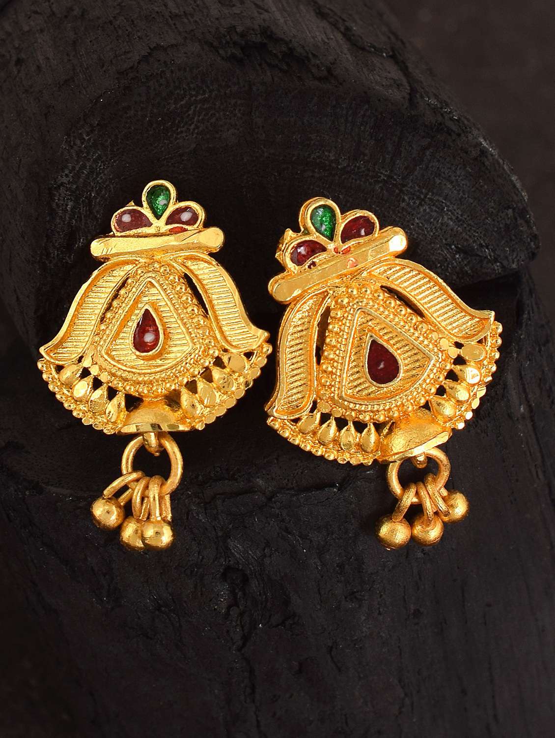 gold brass studs earring