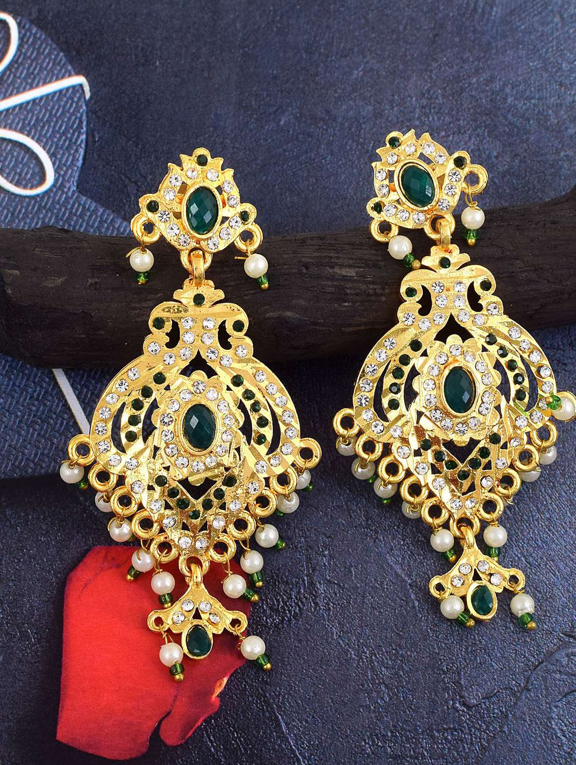 gold brass drop earring