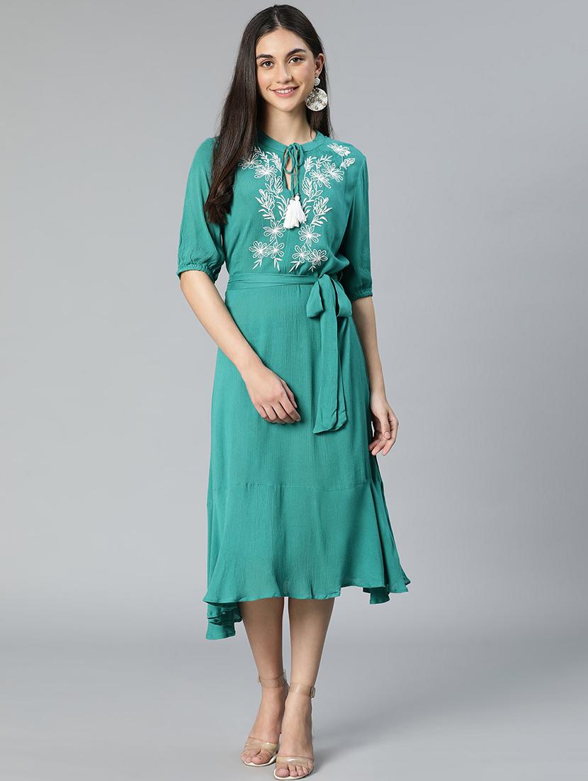 women's belted knee length dress - 18743611 -  Standard Image - 1