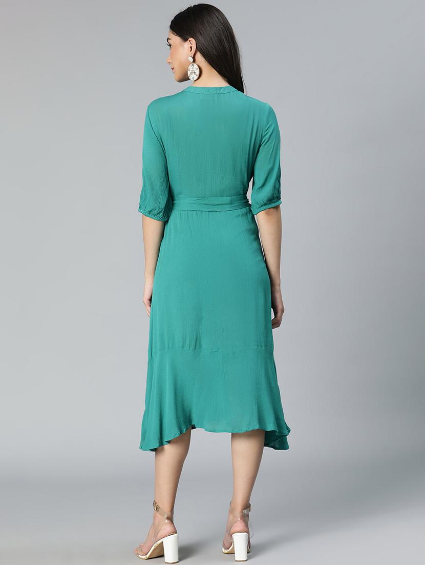 women's belted knee length dress - 18743611 - Standard Image - 4