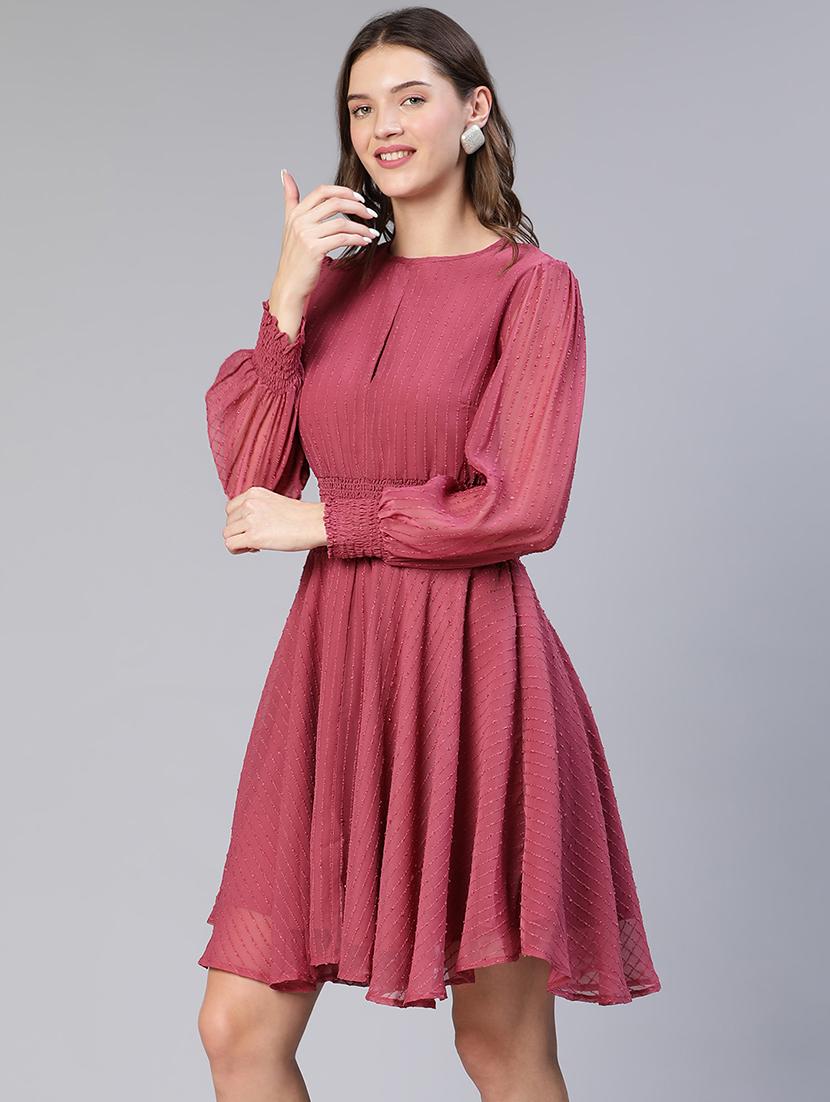 women's fit & flare striped dress - 18743612 - Standard Image - 1
