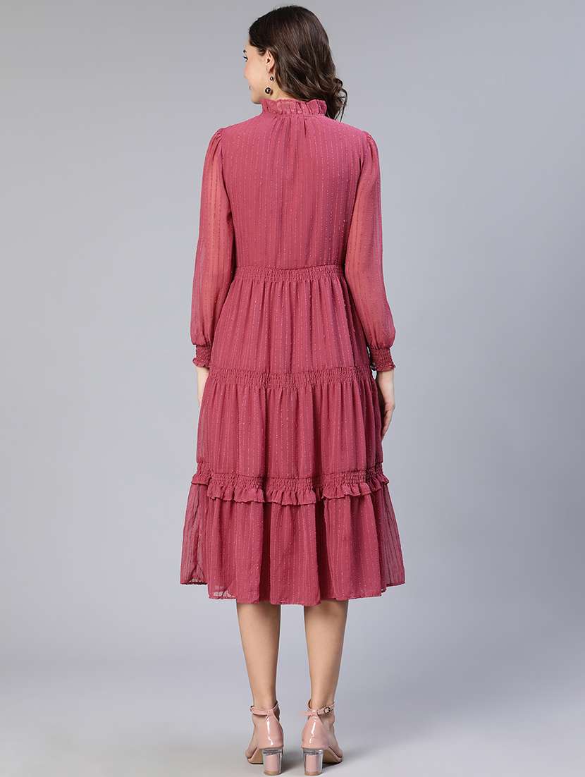 women's tiered dress striped dress - 18743619 -  Standard Image - 4