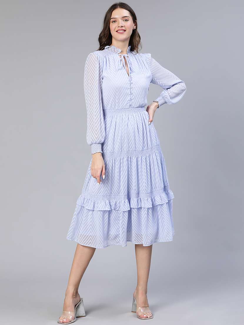 blue polyester midi dress - 18743620 -  Standard Image - 1