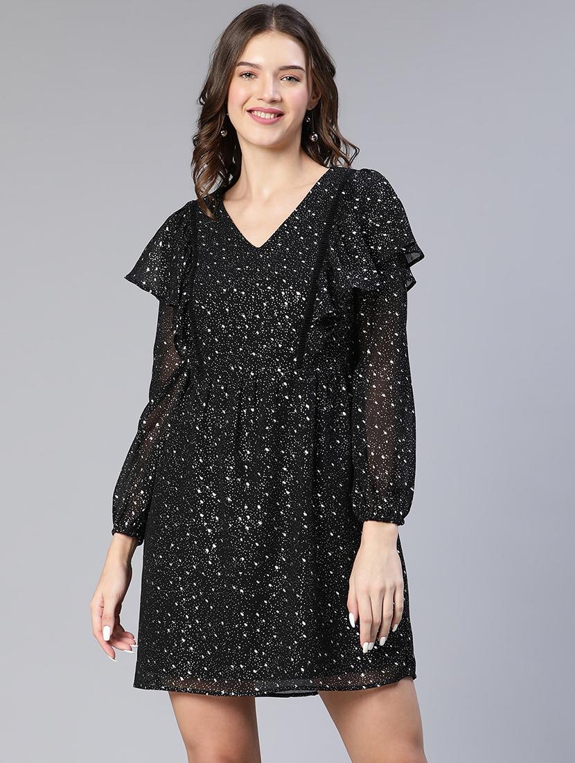 women's fit & flare printed dress - 18743624 - Zoom Image - 0