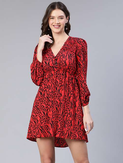 women's fit & flare printed dress - 18743631 -  Standard Image - 0