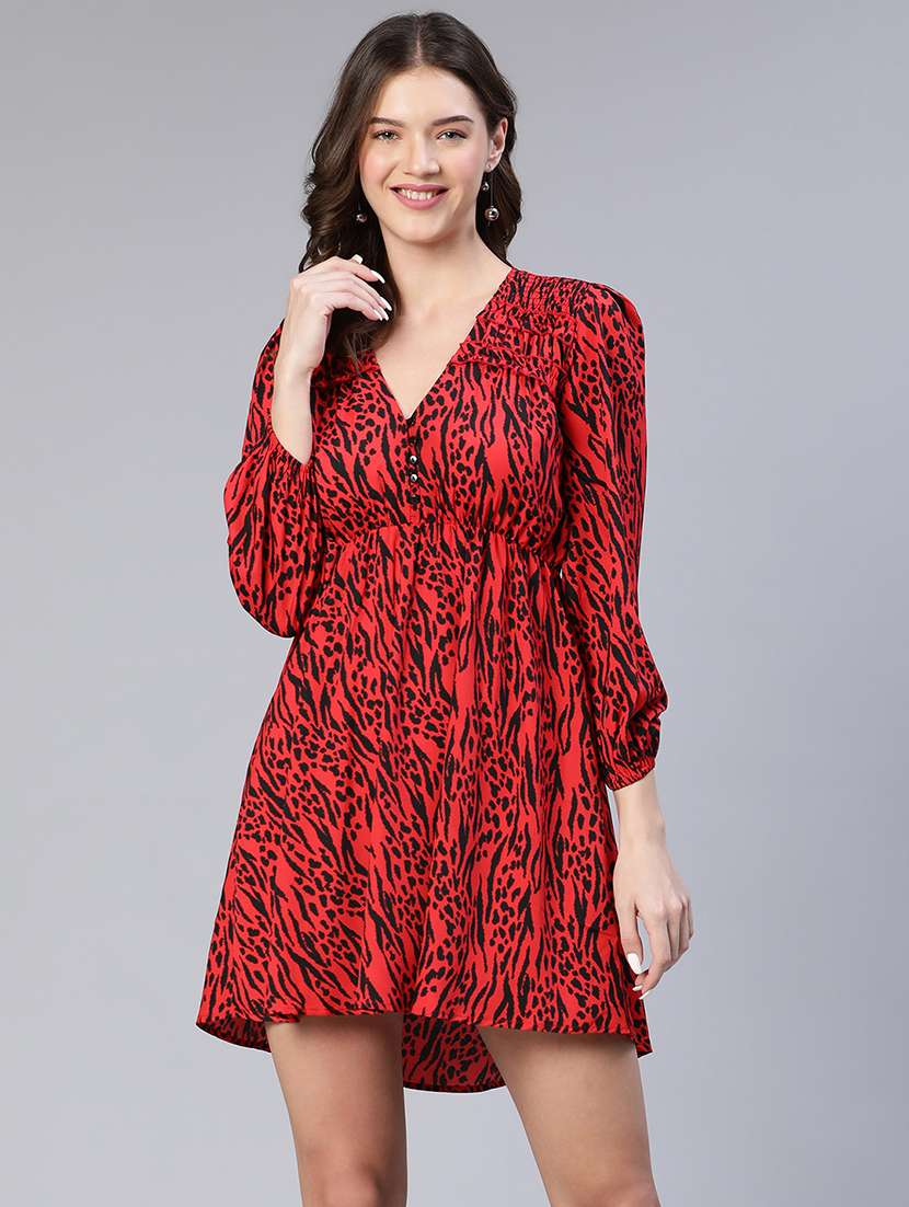 women's fit & flare printed dress - 18743631 -  Zoom Image - 0
