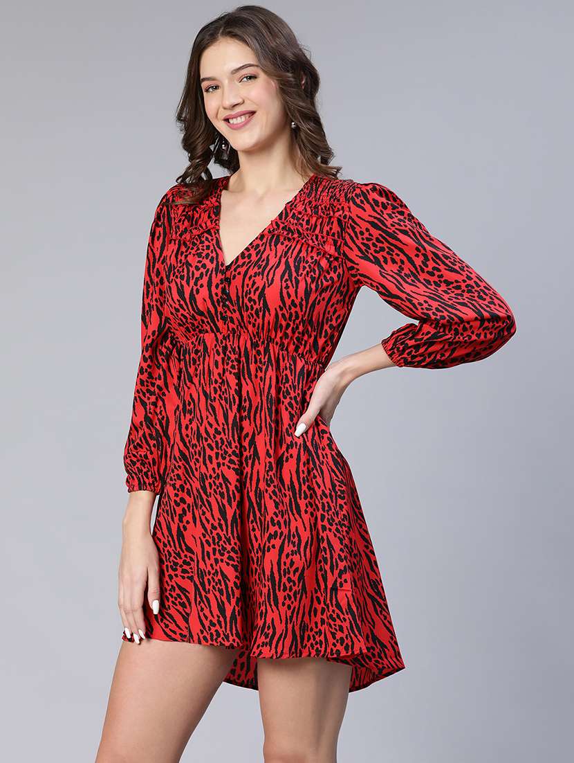 women's fit & flare printed dress - 18743631 -  Standard Image - 1