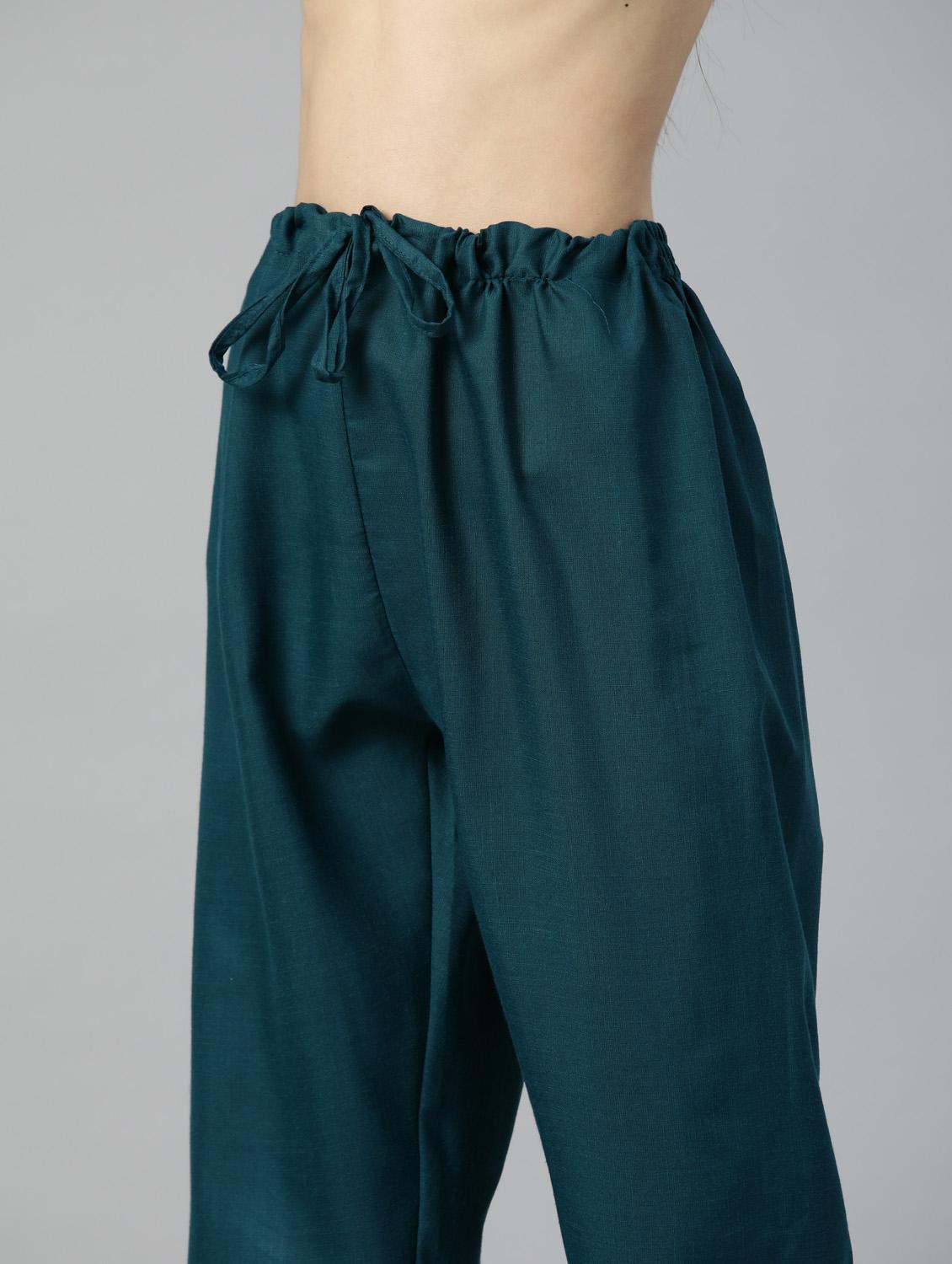 teal silk kurta pant set - 18743741 - Standard Image - 4