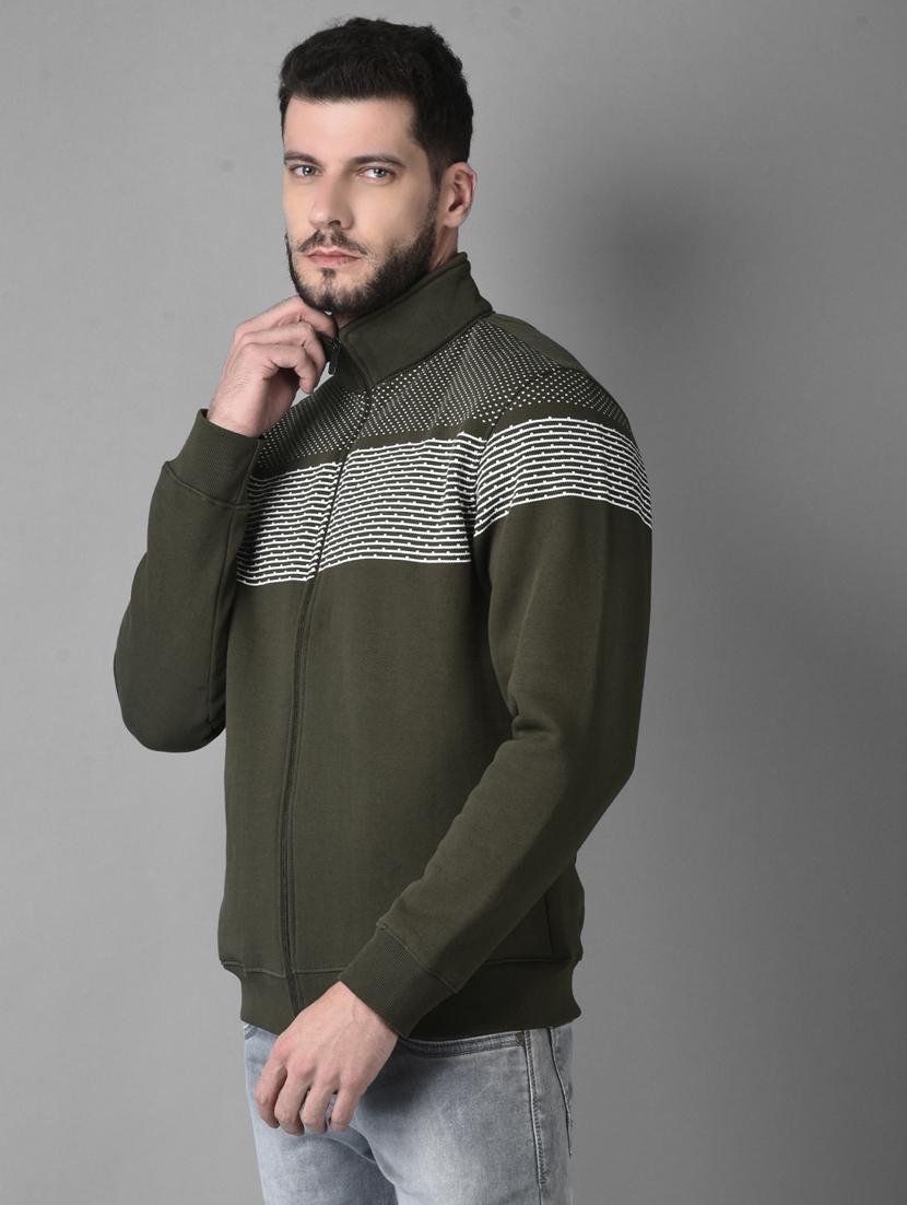 green chest print casual jacket - 18743860 - Standard Image - 1