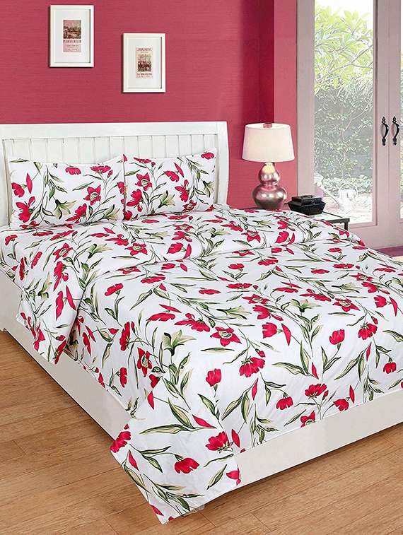 printed bedsheet with pillow cover