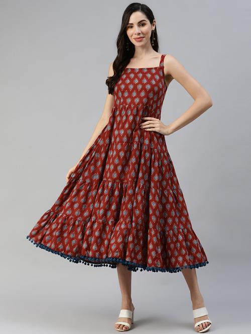 women's printed tiered dress - 18750812 -  Standard Image - 0