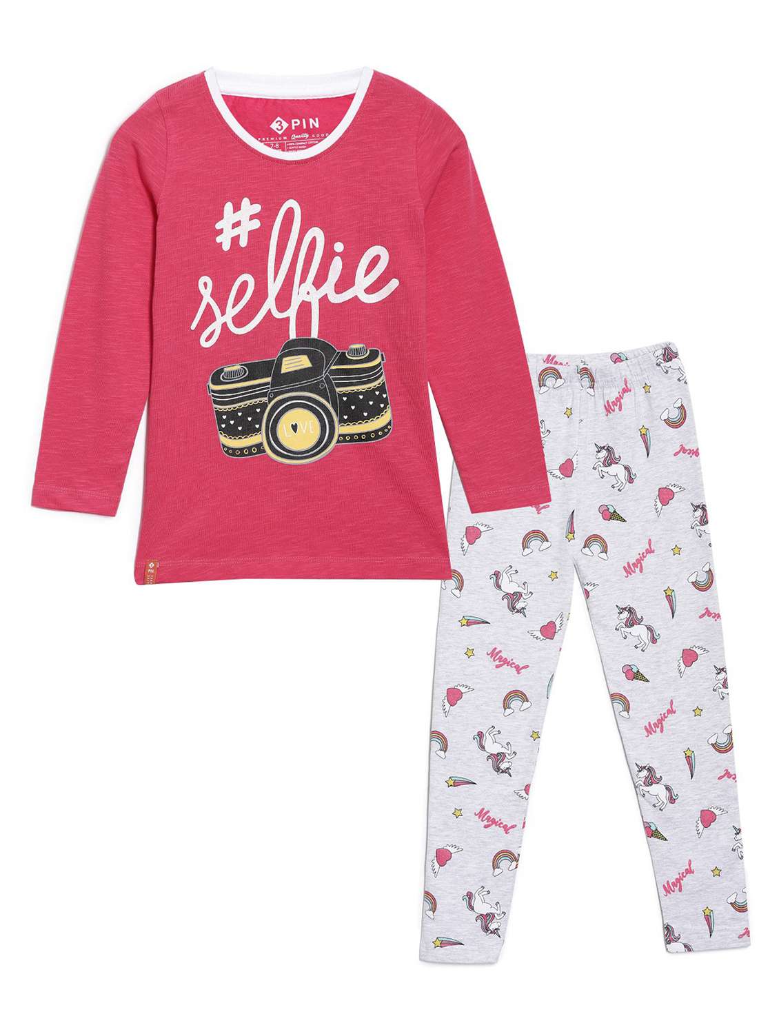 pink twin sets & dungree