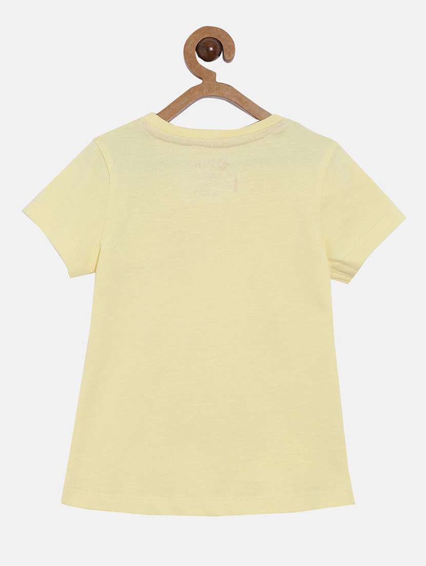 yellow printed round neck t-shirt - 18750981 - Standard Image - 1
