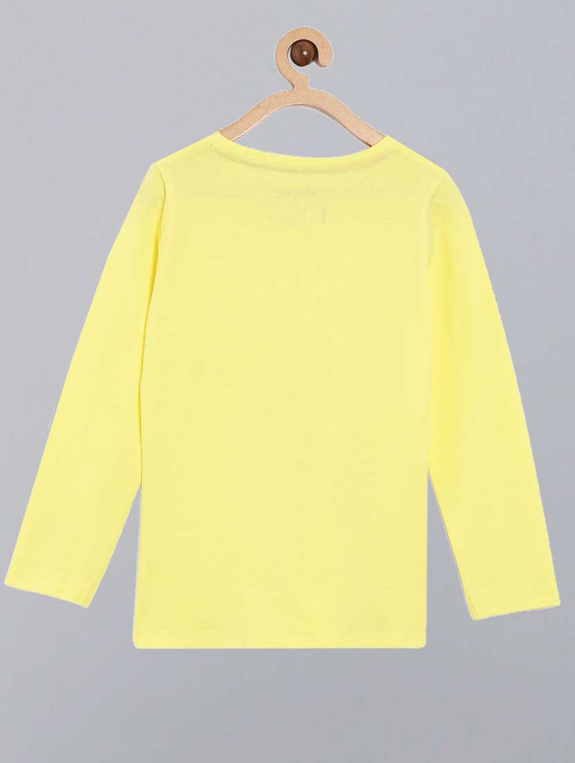 yellow printed round neck t-shirt - 18751007 - Standard Image - 1