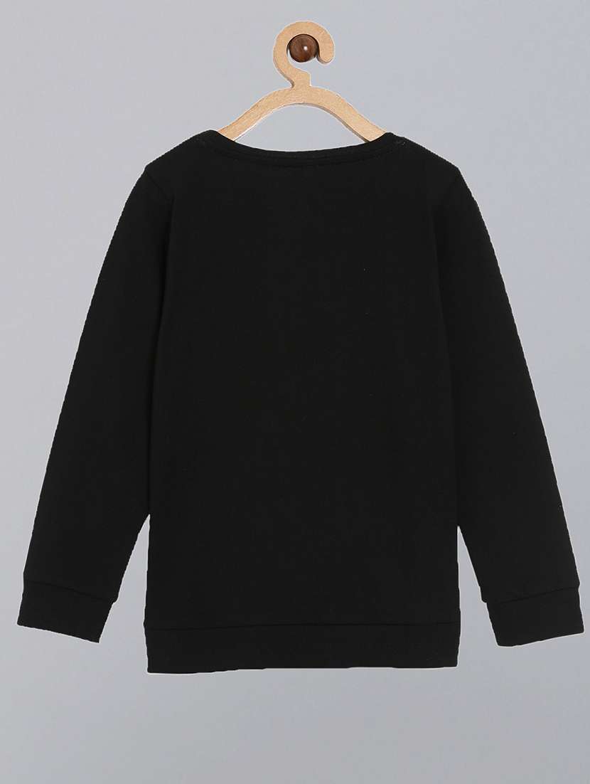 black printed round neck t-shirt - 18751013 -  Standard Image - 1