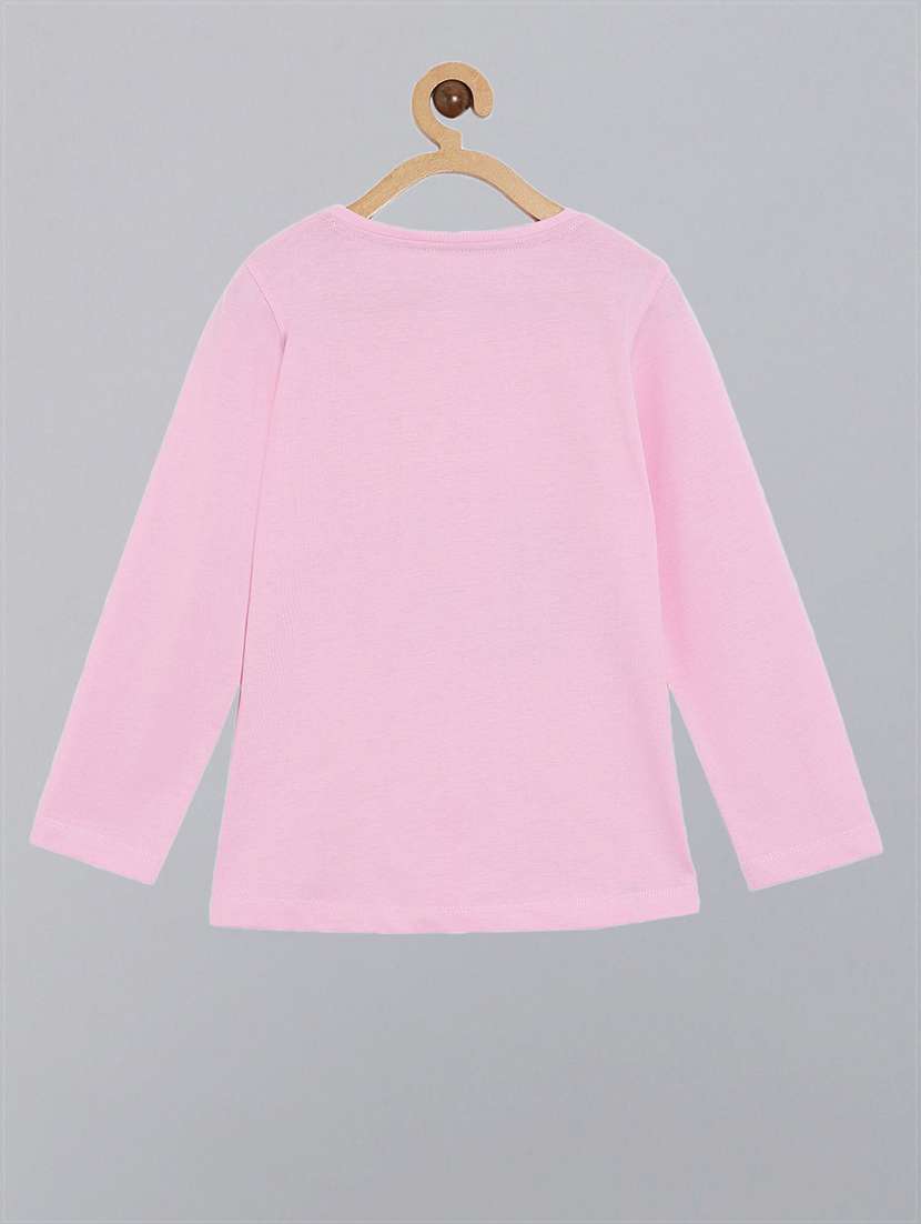 pink printed round neck t-shirt - 18751019 -  Standard Image - 1