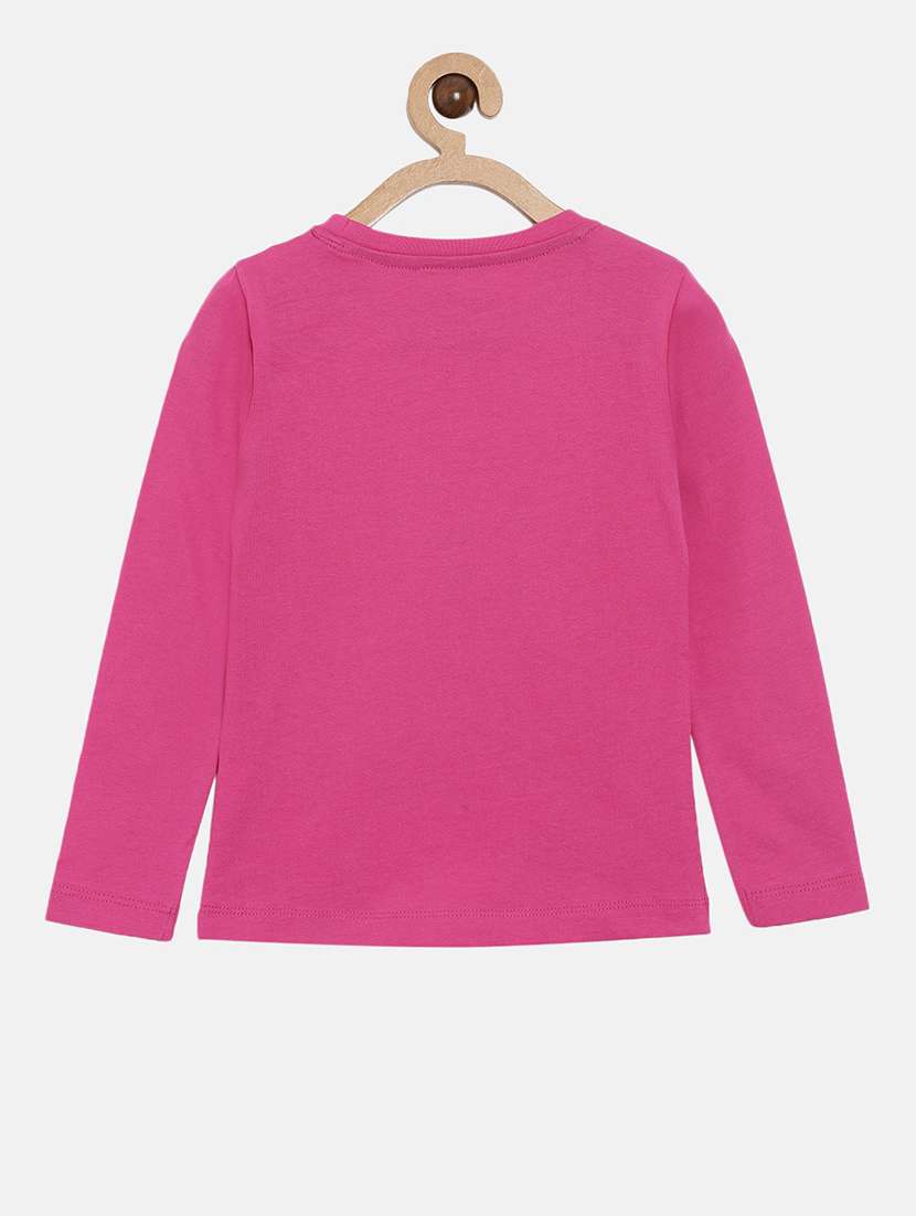 pink printed round neck t-shirt - 18751022 - Standard Image - 1