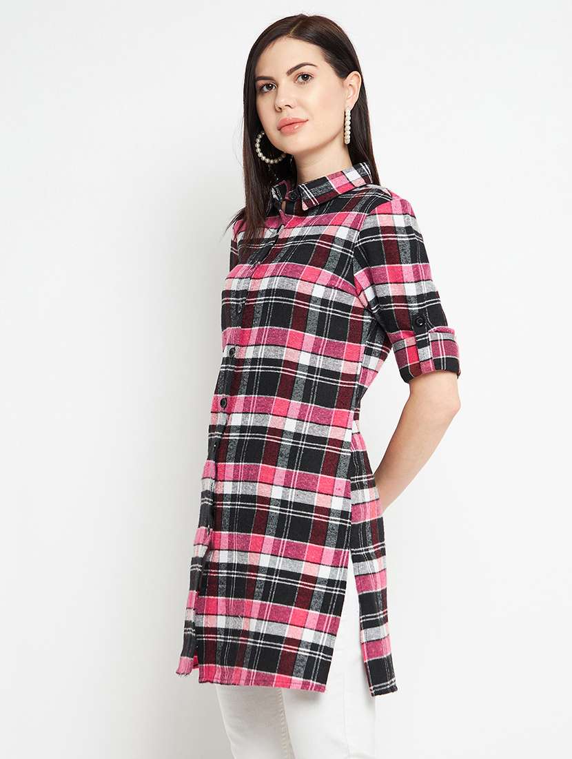 roll up sleeved tie & dye long shirt - 18753115 - Standard Image - 1