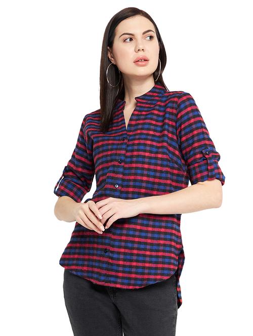 roll up sleeved checkered shirt  - 18753116 -  Standard Image - 0