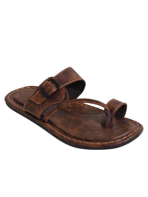 brown solid slip on sandal - 18754302 -  Standard Image - 0