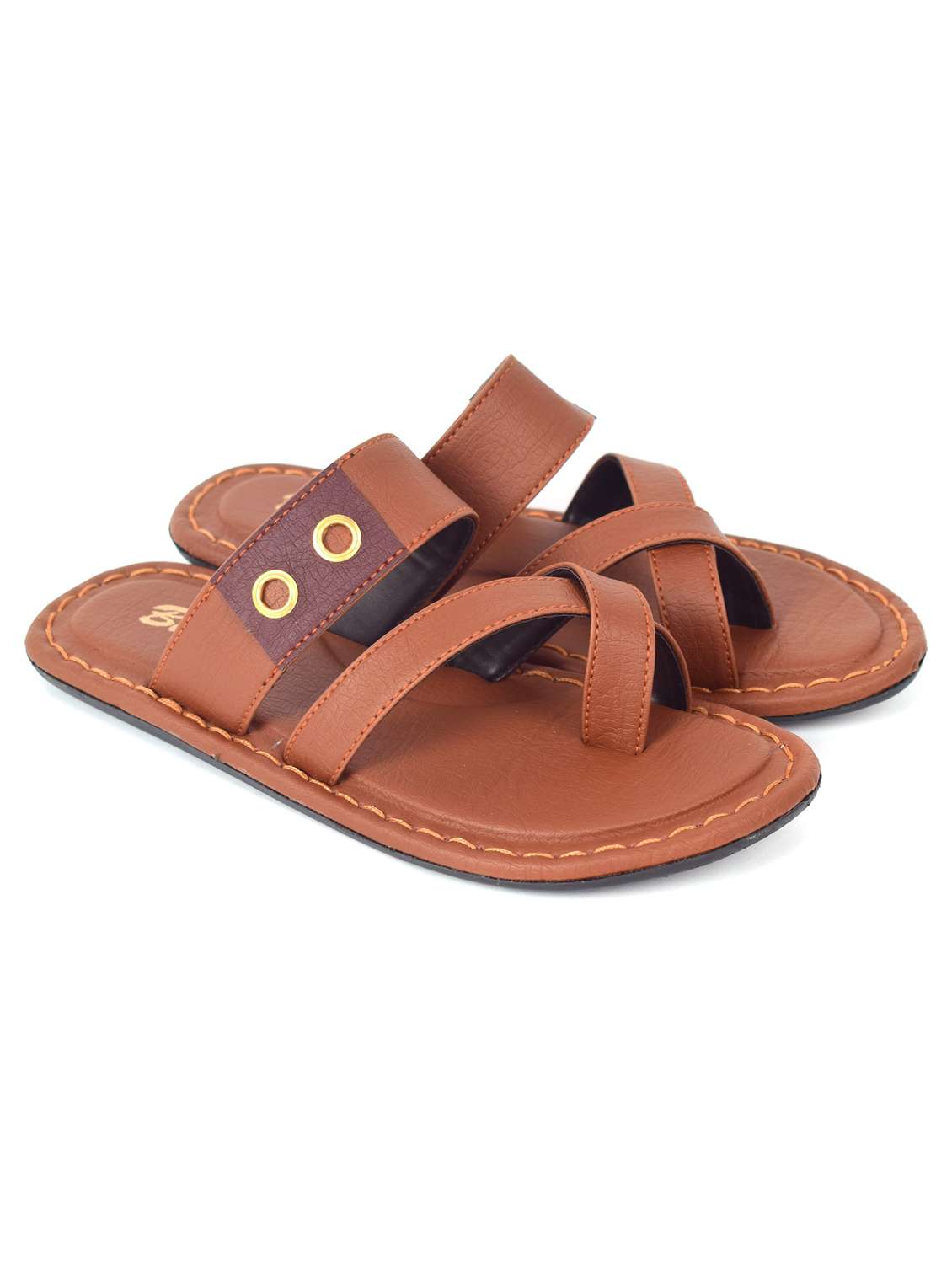 tan slip on sandal