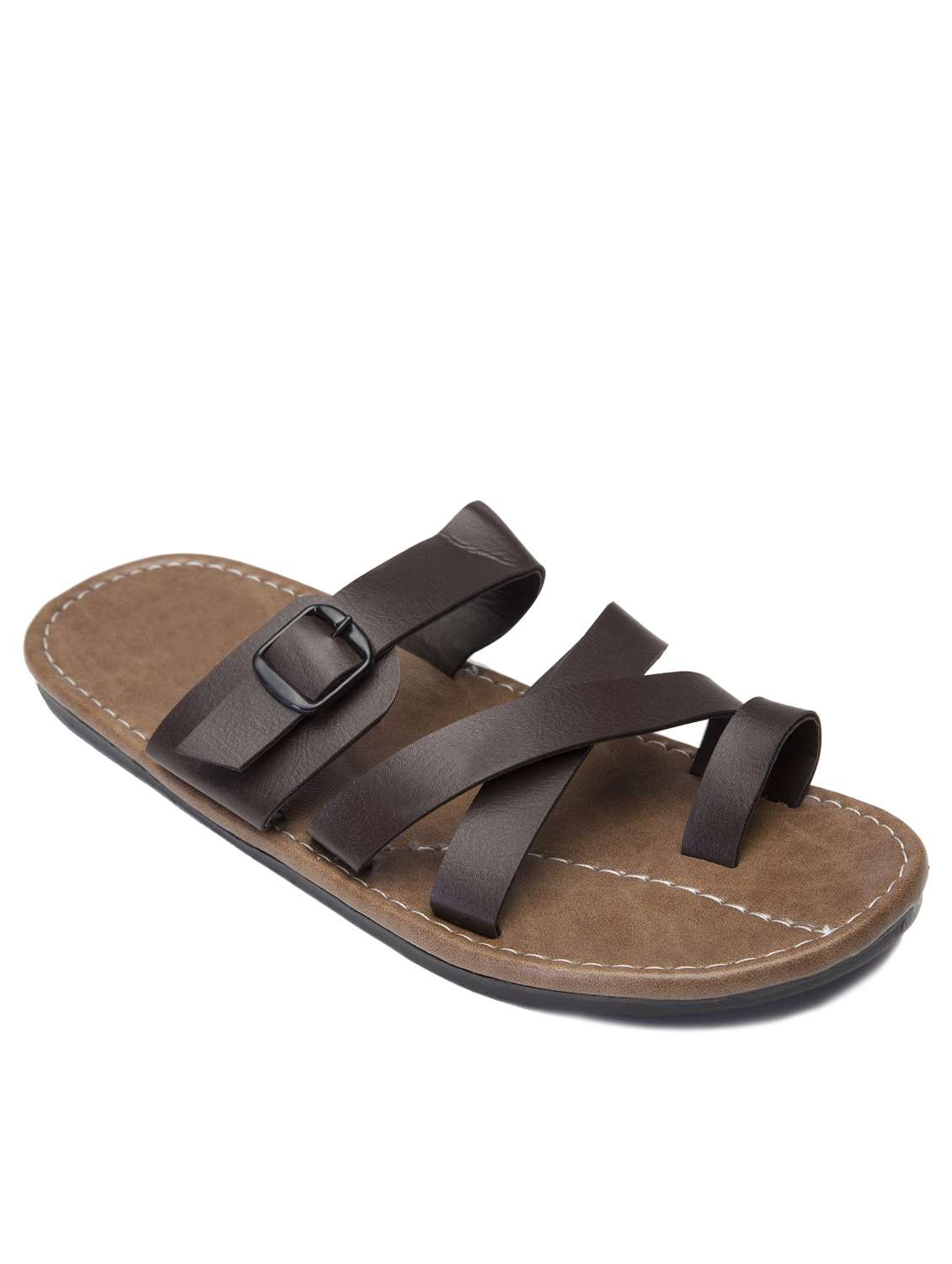 brown slip on sandal