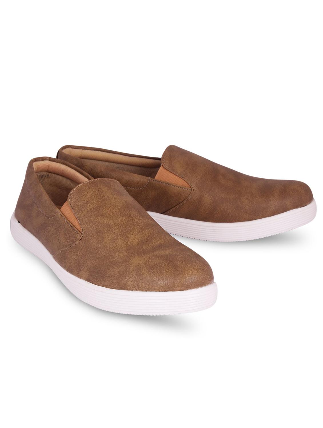 mens tan coloured slip on casual shoes  - 18754406 -  Standard Image - 1