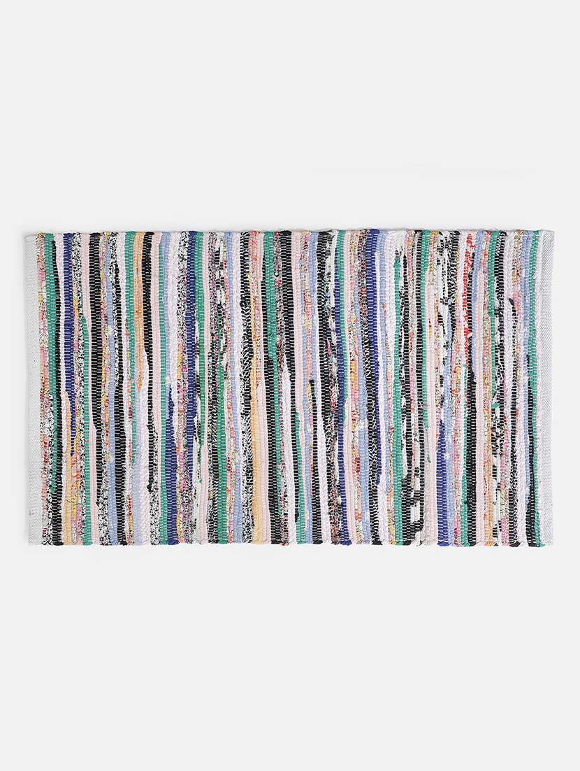 bright mix colored  rectangle shape cotton rug - 18757373 -  Standard Image - 1