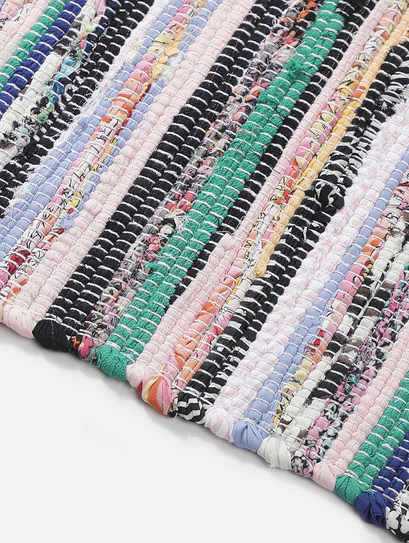 bright mix colored  rectangle shape cotton rug - 18757373 -  Standard Image - 4