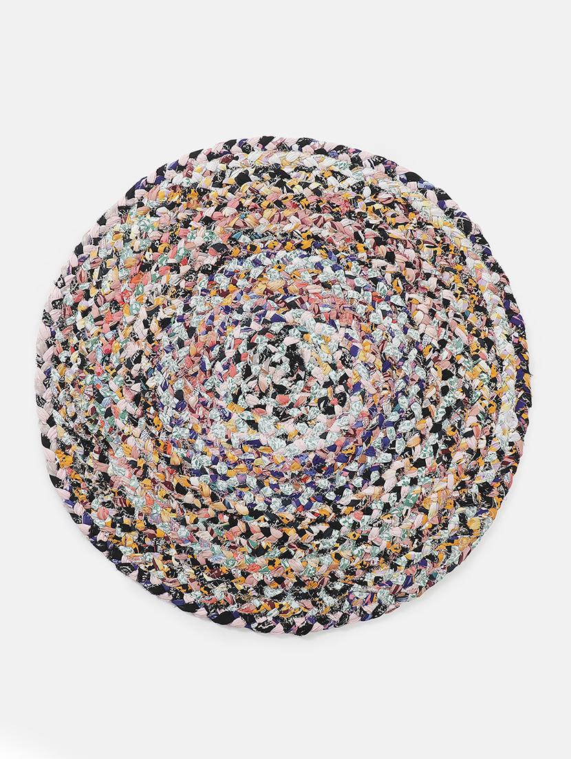 audrey multicolored round shape cotton rug - 18757376 - Standard Image - 1