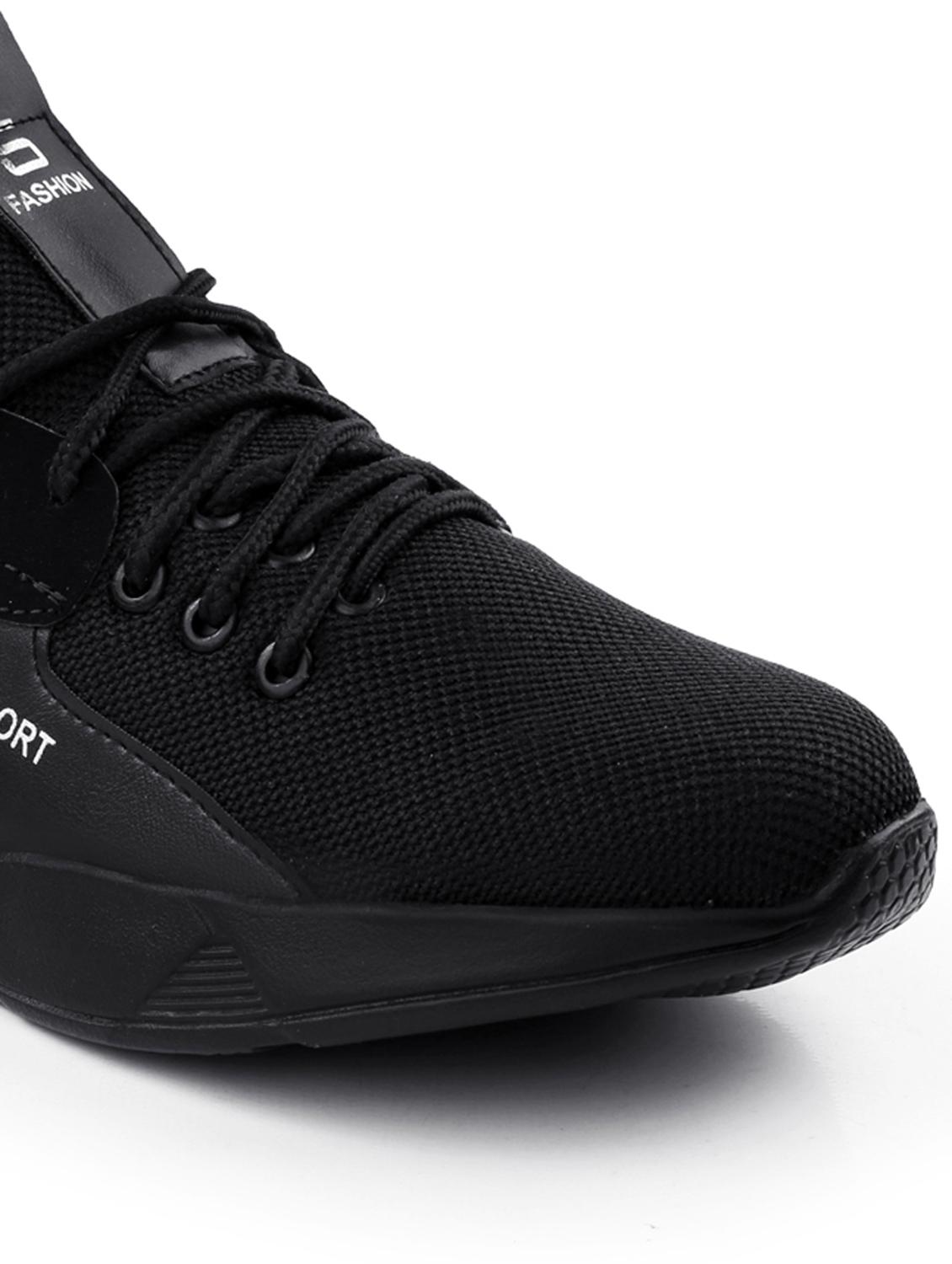 black mesh & synthetic lace up sneakers - 18757717 - Standard Image - 4