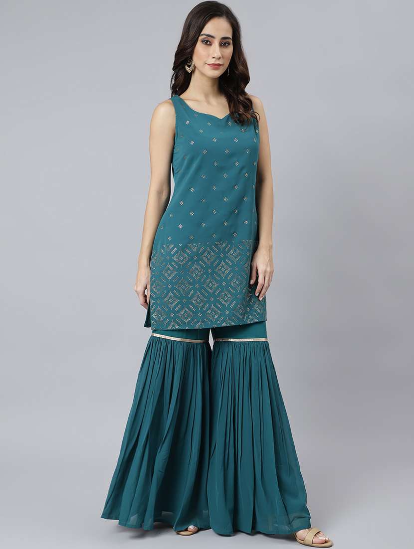 women kurta sharara set with dupatta - 18757777 -  Standard Image - 1