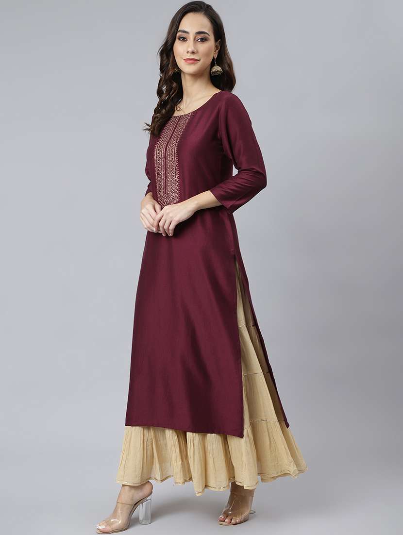 women's straight kurta - 18757937 -  Standard Image - 1