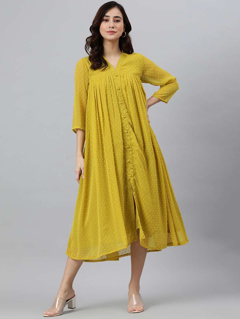 women's fit & flare swiss dots dress