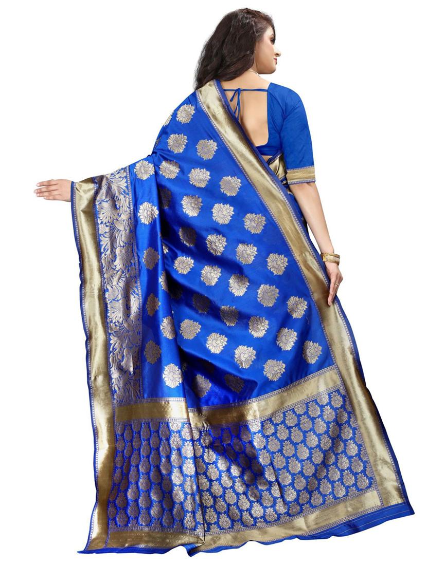 self design banarasi saree with blouse - 18758360 -  Standard Image - 1
