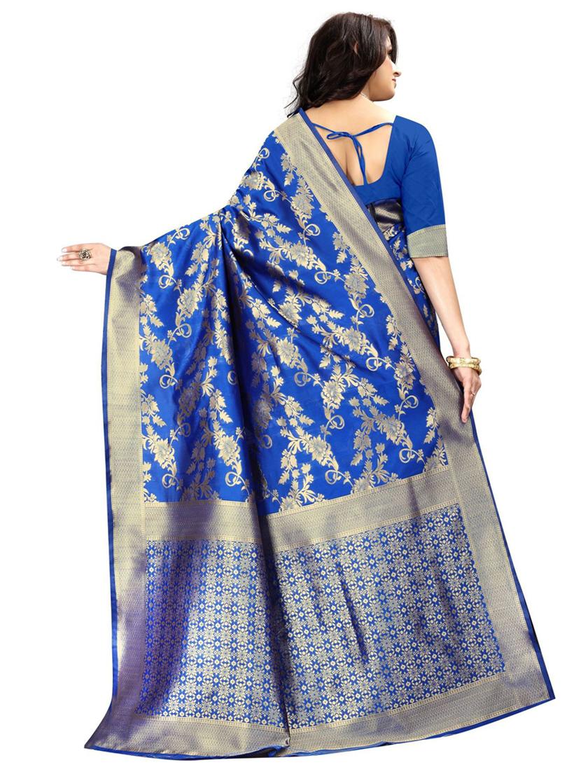 ethnic kanjivaram saree with blouse - 18758376 -  Standard Image - 1