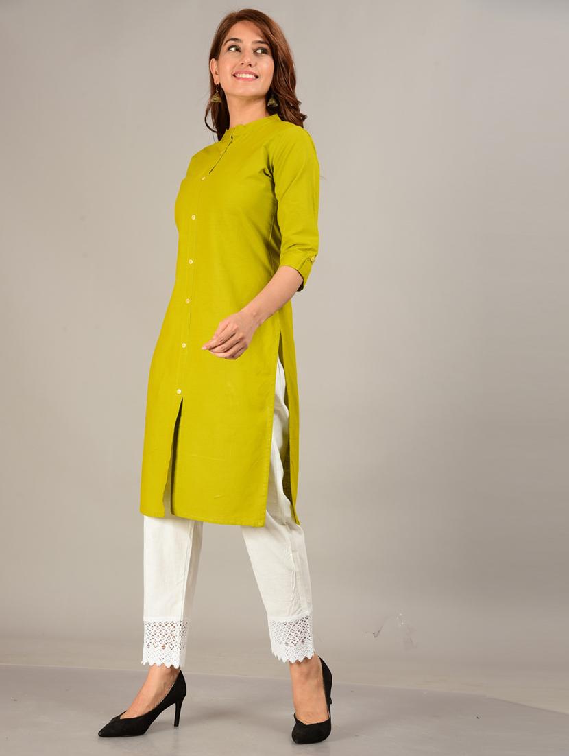 olive cotton kurta pant set - 18758740 - Standard Image - 1
