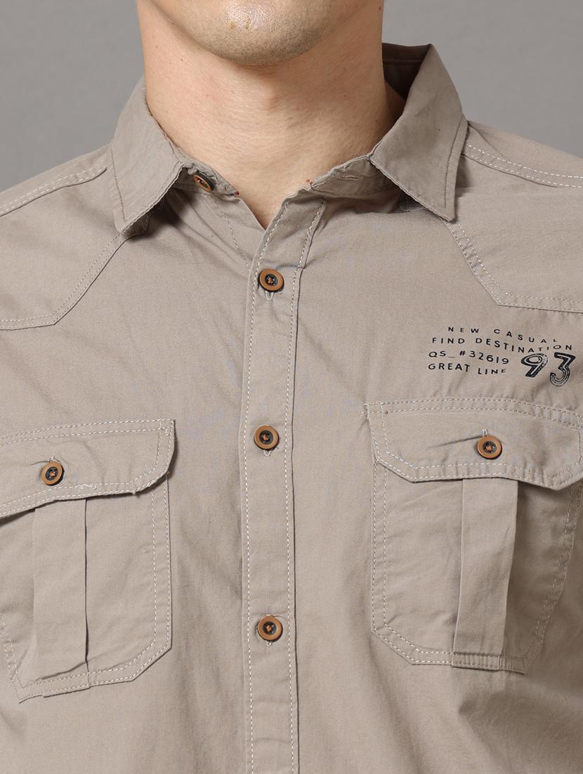 grey cotton casual shirt - 18758744 - Standard Image - 4