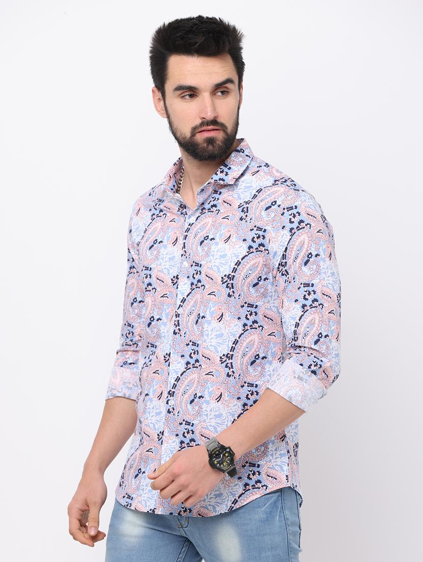 long sleeved printed casual shirt - 18758749 - Standard Image - 1