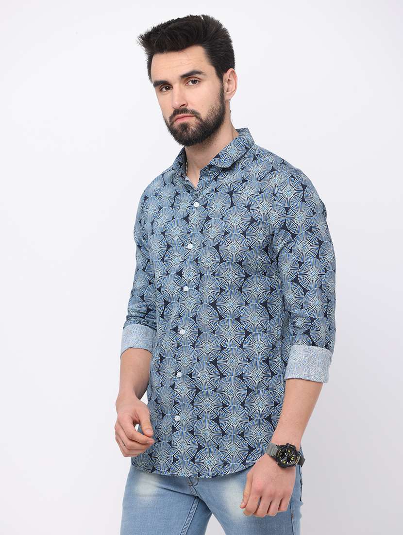 long sleeved printed casual shirt - 18758750 - Standard Image - 1