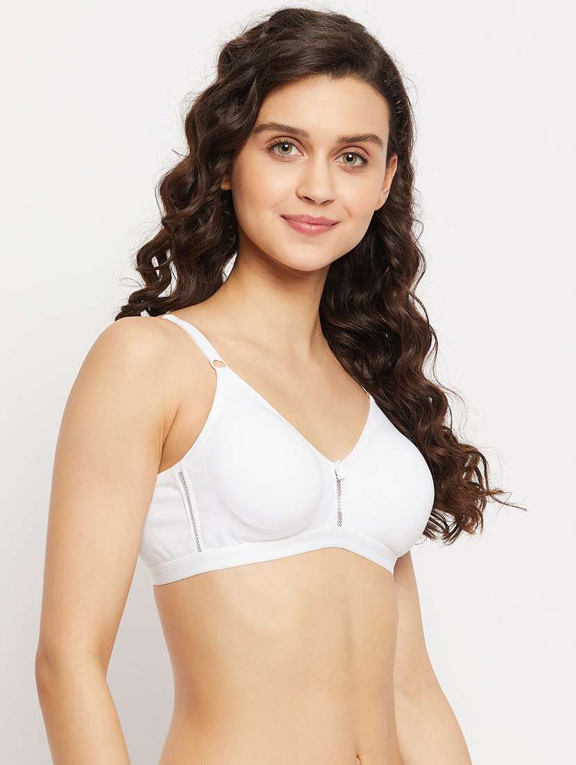 white cotton regular bra - 18758823 - Standard Image - 1