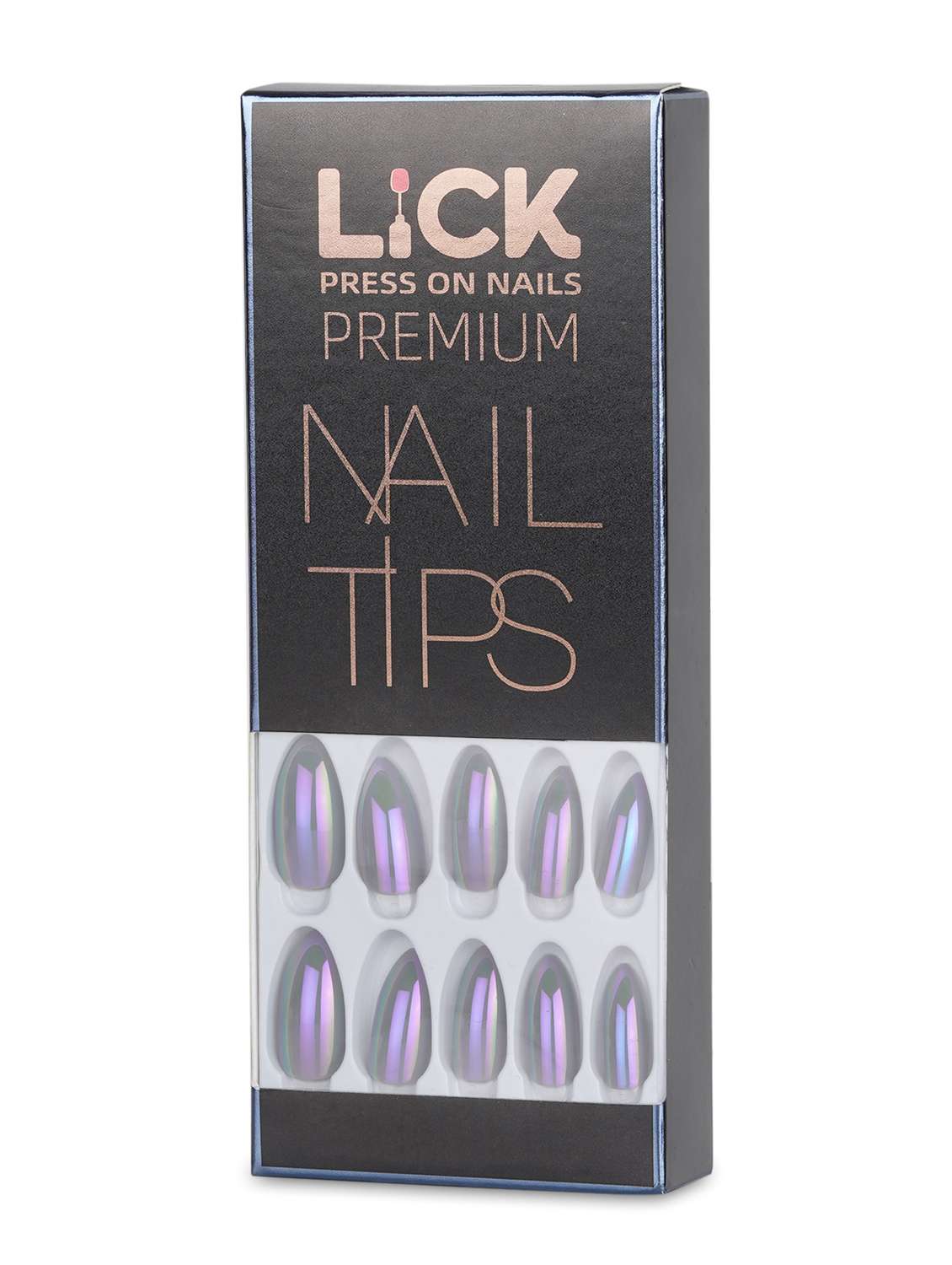 lick 14 pcs chromatic almond shaped reusable artificial/false/fake nail extension
